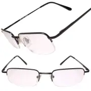 Semi Rimless Classic Retro 80s Look Black Rectangle Bifocal 2.75 Reading Glasses