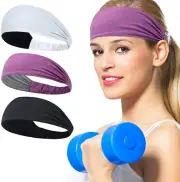 Elastic Sports Headwraps for Workout Sweat Yoga and Running Headbands for Women