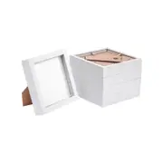 Nicola Spring 3D Box Photo Frames - 6" x 6" - White - Pack of 5