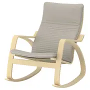 POÄNG rocking-chair, birch veneer/Knisa light beige