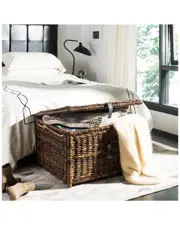 JONATHAN Y Designs Caden Wicker Storage Trunk