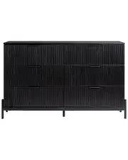 Walker Edison Mid-Century 6-Drawer Dresser With Reeded Drawer Fronts