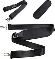 Lopsity Universal Bag Shoulder Strap Wide Shoulder Strap Adjustable Replacement Duffle Luggage Bag Strap Detachable Soft Padded Adjustable Belt for Computer Bags Laptop Case (Black)