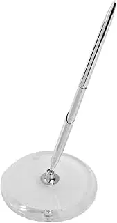 COHEALI Round Pen Holder Wedding Signing Pen Set Silver Engagement Guest Book Accessory Rotatable Design for Weddings and Special Events