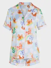 NEW PETER ALEXANDER CARE BEARS POLY SATIN TOP & SHORTS PJ SET XS GIFT BOX RP$139