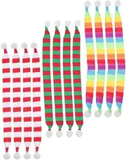 HEALEEP 12Pcs Mini Christmas Doll Scarves Versatile Accessories for DIY Dolls Wine Bottles and Decorations Adorable Multi Use Mini Scarves for Holiday Cheer