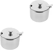 CHILDWEET 2pcs Non-magnetic Stainless Steel Jar Spoon for Seasonings Multipurpose Kitchen Storage Container