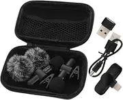 Vaguelly Portable Cordless Interview Mic Noise Cancellation -c/Compact Design for Live Streaming