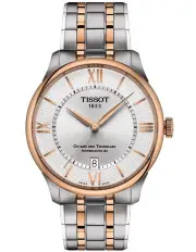 [Tissot] Chemin des Tourelles Powermatic 80 39mm T1398072203800 Watch in Silver/Rose Gold