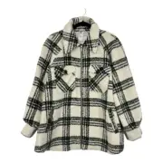 Avec Les Filles Womens Size 1X Zip Front Plaid Raglan Zip Shack­et New NWT