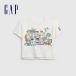 GAP 男幼童裝 GAP X 巴斯光年聯名 卡通印花短袖T恤-白色(867407)