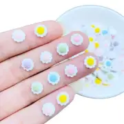 100 Pcs Cute Mini Kawaii Color Resin Flower F Figurine Crafts Flatback