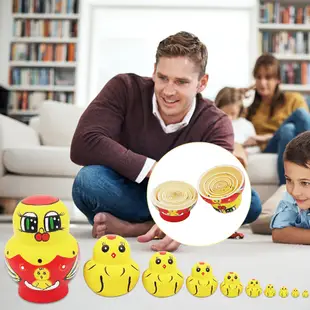 Mal 1 套可愛嵌套娃娃動物設計十層卡通小雞 Matrioska 兒童玩具