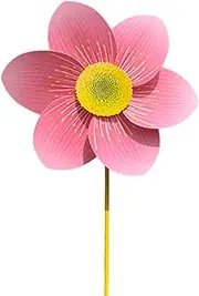 Garden Pinwheels | Garden Wind Spinners Cherry Pinwheels,Pink Flower Garden Decor Photo Props, Outdoor Toys for Yard Lawn Patio Balcony, Party Decorations
