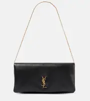 [Saint Laurent] Saint Laurent Calypso Mini leather wallet on chain One Size black