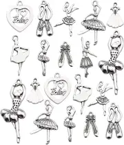 60 Ballet Charms Collection, BULK Ballet Dancer Girl Shoe Ballerina Tutu I Love