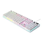 Mechanical Gaming Keyboard Wired Backlit Keyboard Typewriter Style for Kids Adults-White