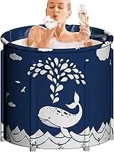 Foldable Bathtub for Adults | Shower Soaking Barrel for Relaxing - Portable Foldable Bathtub for Adults Families, Lightweight and Easy to Assemble