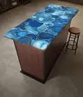 Rectangular Blue Agate Table Top, Dining Table, Coffee Table Top (Customisable)