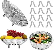 3 Pcs Steamer Basket, 3 Size Stainless Steel Vegetable Steamer Basket, Folding & Expandable Veggie Steamer Insert,