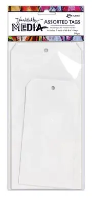 Dina Wakley Media White Tags-#8 & #10