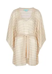 Melissa Odabash Petra Metallic Fine-knit Kaftan - Gold - One Size ONE SIZE