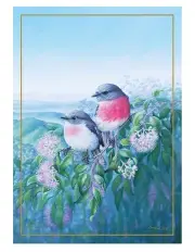[Maxwell & Williams] Birds of Australia KC 10yr Anniversary Tea Towel 50x70cm Rose Robin Print