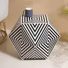 Bone Inlay Coffee TableElegant & sturdy black & white side table