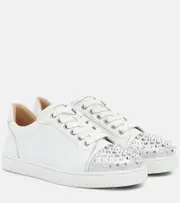 [Christian Louboutin] Christian Louboutin Vieira Spikes Krystal sneakers AU 8 white