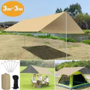 3m Waterproof Camping Tent Tarp Shelter Hammock Cover Lightweight Rain Fly + Bag