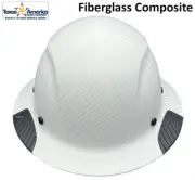 DAX Fiberglass Composite Full Brim Lift Safety Hard Hat White Matte Carbon Print