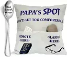 Papa Gifts Grandpa Gifts, 2-Pocket 2-Sided Papa Pillow Covers 18X18 Inch and Eng