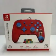 PowerA Enhanced Nintendo Switch Controller Wired 10ft Super Mario Red / Blue New