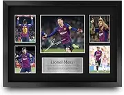 HWC Trading Lionel Messi Gift Signed A4 Printed Autograph Gifts Photo Display (Barcelona A3 Framed)
