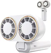 Handheld Fan,Small Handheld Fan - Two Head Cooler with Rechargeable 5-Speed Lightweight for Festival Outdoor Hiking Travel Beach Camping Sports School Gym