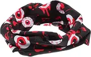 [BAZEITFLOW] Halloween Headband for Women Wide Knotted Elastic Eyeball Hairband Scary Cosplay Halloween Hair Decoration for Women Girls