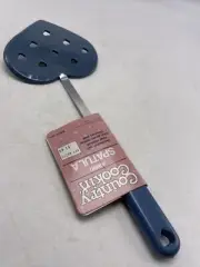 Four Star Spatula Heart Shaped Blue Nylon Flipper Turner Slotted Vtg 1989 NOS