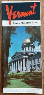 Vintage Vermont State Facts And Statistics Brochure