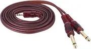 RAYWE 1.5m/5ft Stereo Audio Cable Cord Wire 3.5mm 1/8" Male to Dual 6.35mm 1/4" TS Male Plug for Computer Mixer Mixing Console