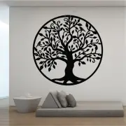 Metal Family Wall Decals Tree Of Life Family Tree Sign Stickers For Home Bedroom