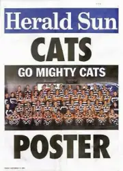 Geelong Football Club Poster Go Mighty Cats 2004 Club AFL Rare Footy Poster Mint