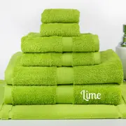Brand New 7 Pieces 100% Cotton Bath Sheet Set Lime