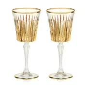 VICENZA 24K GOLD VENETIAN CRYSTAL WINE GLASSES - SET OF TWO