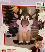 Gemmy Disney Frozen Plush Baby Sven with Snowflake 6 Ft Inflatable New