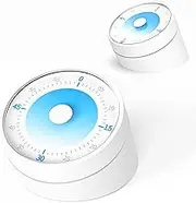 Rosenpatio Visual Timer for Adults Teenager - Timers for Classroom Teachers 60 Minutes Countdown Home School Study Tool, Non-Ticking Rotating Timer for Exam Work Kitchen Office Gym, Moon Phase Blue