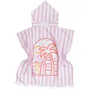 LVD Microfibre Kids Soft Absorbent Towel Poncho w/Bag & Hood 70cm Summer Pinks