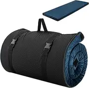 Foldable Camping Mattress, Indoor Outdoor Sleeping Mat w/High Density Foam Cushion & Anti-Slip Bottom, Carrying Bag, Roll up Sleeping Pad for Living Room, Camping