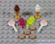 LEGO - 10 pcs Cookie Lollipop Candy Popsicle Ice Cream Minifigure Dessert Food