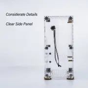 Mini ITX Case 4.3L Clear Acrylic Panel 360° Cooling Cushioning Foot Pads Min DSO