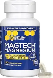 MagTech Magnesium Supplement - Chelated Magnesium Complex - 3 Forms of Magnesium: Magtein Magnesium L-Threonate, Glycinate & Taurate - Supports Relaxation & Brain Health*, 90 Magnesium Capsules